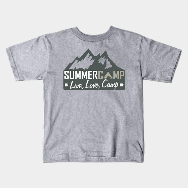 Summer Camptime Kids T-Shirt by abbyhikeshop